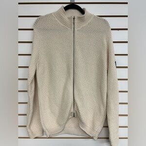 Nantucket Whaler Full Zip Up‎ Men’s Sweater - Cream - Size L